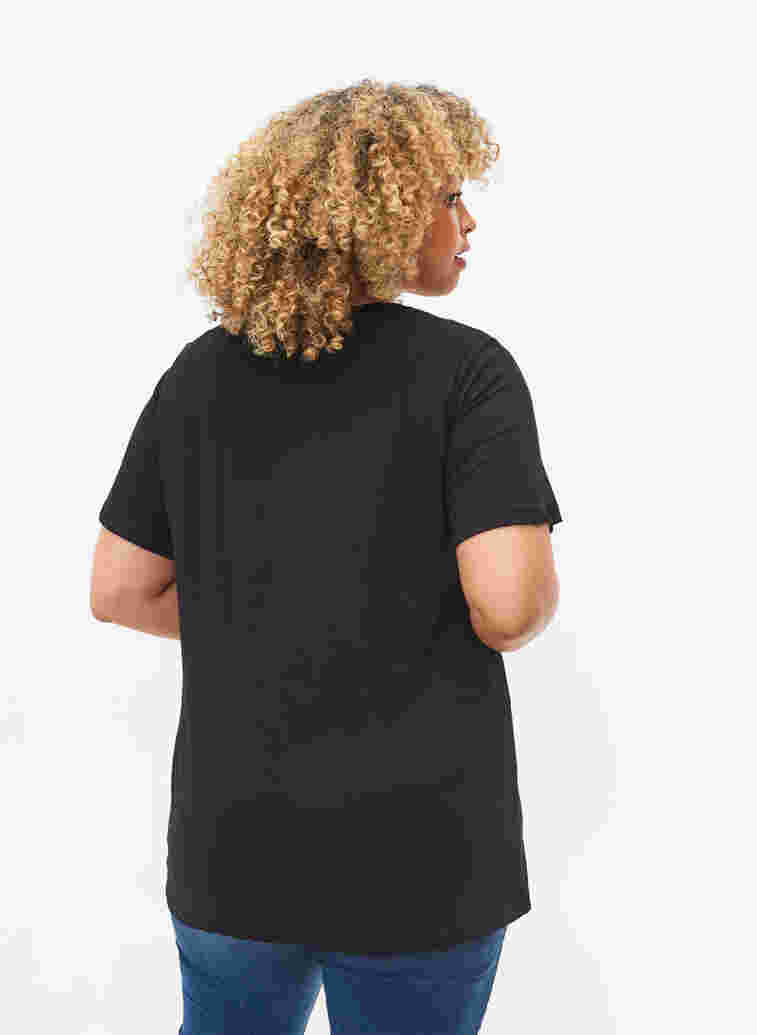Baumwoll-T-Shirt mit zweifarbigem Logodruck, Black Originality, Model image number 1
