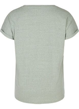 Meliertes T-Shirt aus Baumwolle, Chinois Green Mel., Packshot image number 1