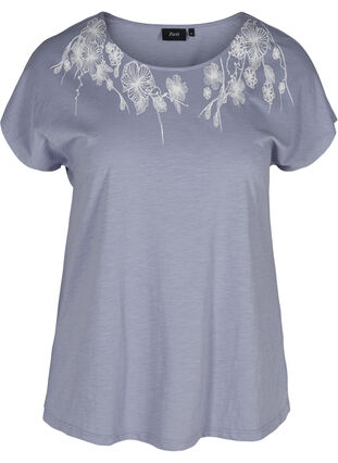 T-Shirt aus Baumwolle mit Printdetails, Silver Bullet FLOWER, Packshot image number 0