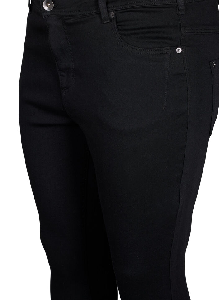 Cropped Amy Jeans mit Rei&szlig;verschluss, Schwarz, Packshot image number 2