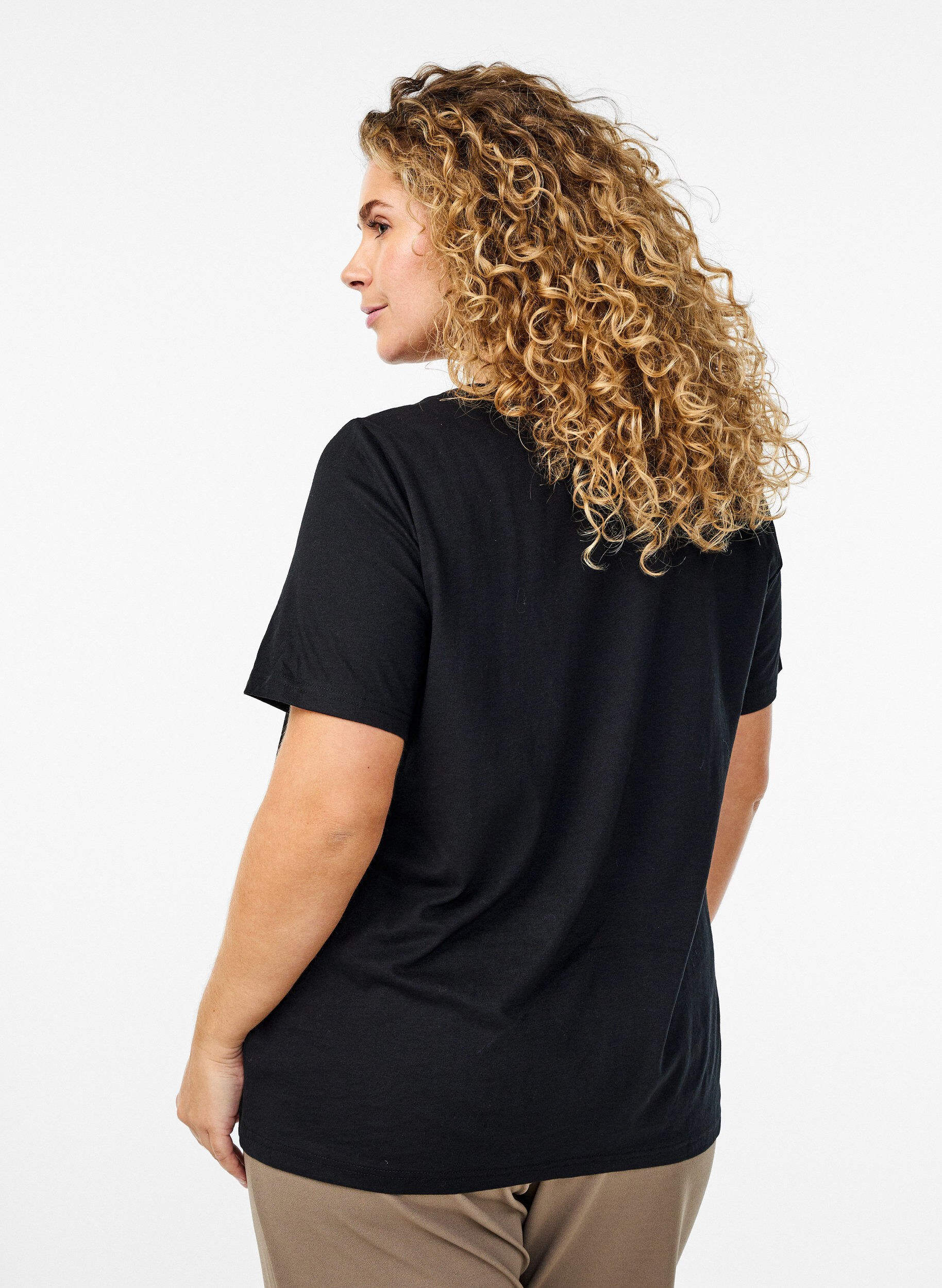 Zizzi FLASH - T-Shirt mit Print, Schwarz, Model image number 2
