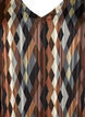 Langärmliges Kleid mit V-Ausschnitt und Druck, Earthy Zig Zag, Packshot image number 2