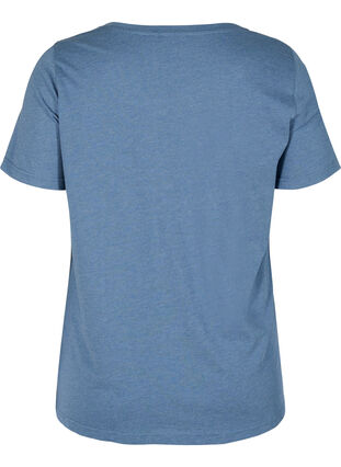 Meliertes T-Shirt mit Print und kurzen Ärmeln, Bering Sea Mel., Packshot image number 1