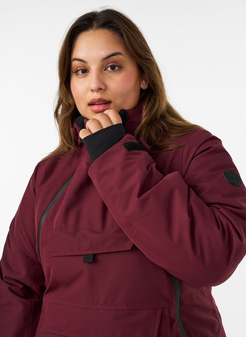 Funktioneller Ski-Anorak mit Kapuze, Rot, Model image number 3