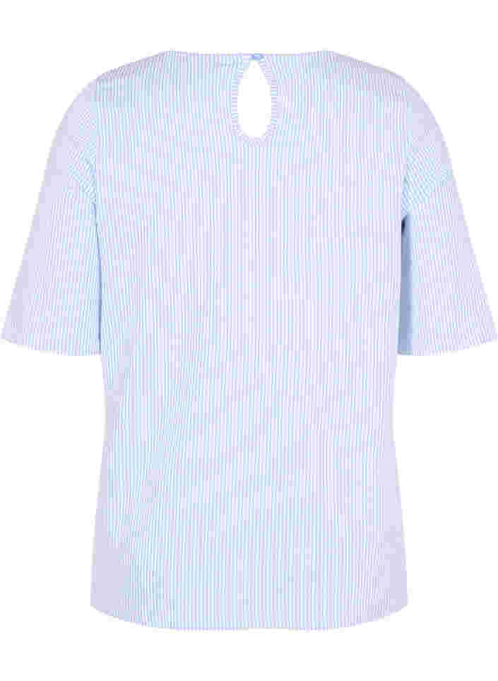 Gestreifte Bluse mit 3/4 Ärmeln, Lavender L Stripe, Packshot image number 1