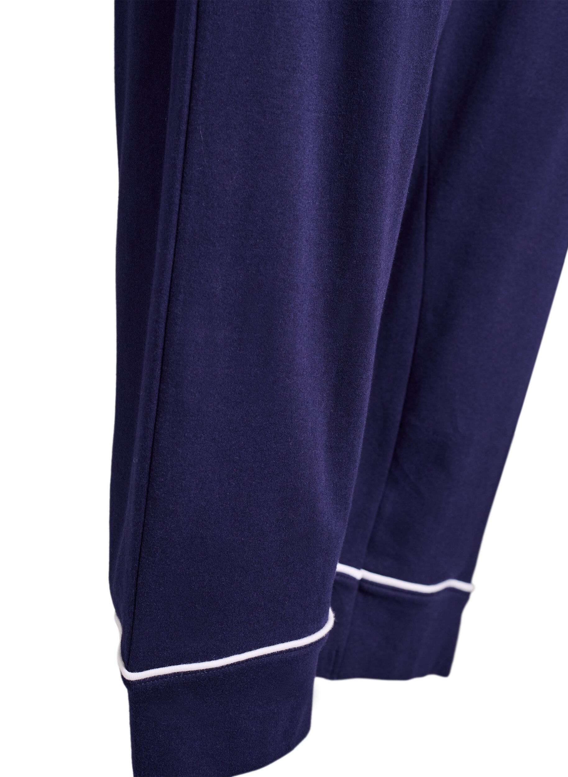 Zizzi Baumwoll-Pyjamahose mit hohem Bund, Blau, Packshot image number 3