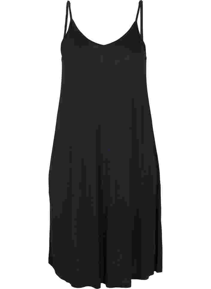 Langes Strandkleid aus Viskose, Black, Packshot image number 0