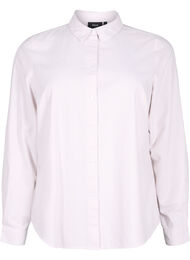 Langärmliges Baumwollhemd, White Taupe Stripe, Packshot