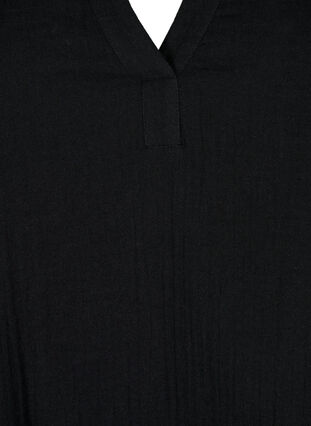 Tunika mit 3/4-Ärmeln aus Baumwolle, Black, Packshot image number 2
