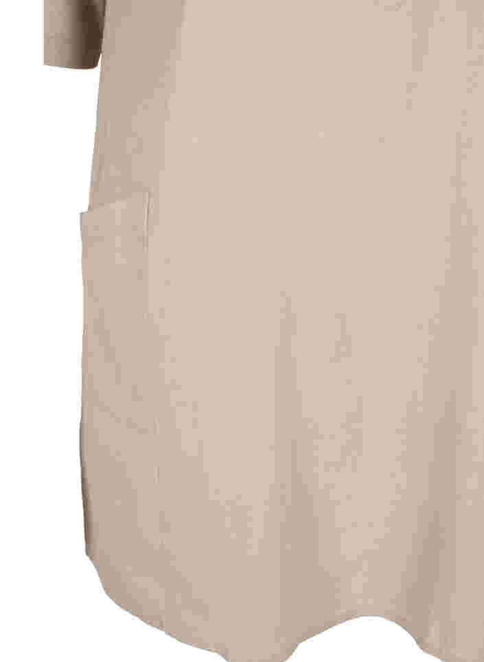 Kurzarm Tunika aus Baumwolle mit Taschen, Simply Taupe, Packshot image number 3