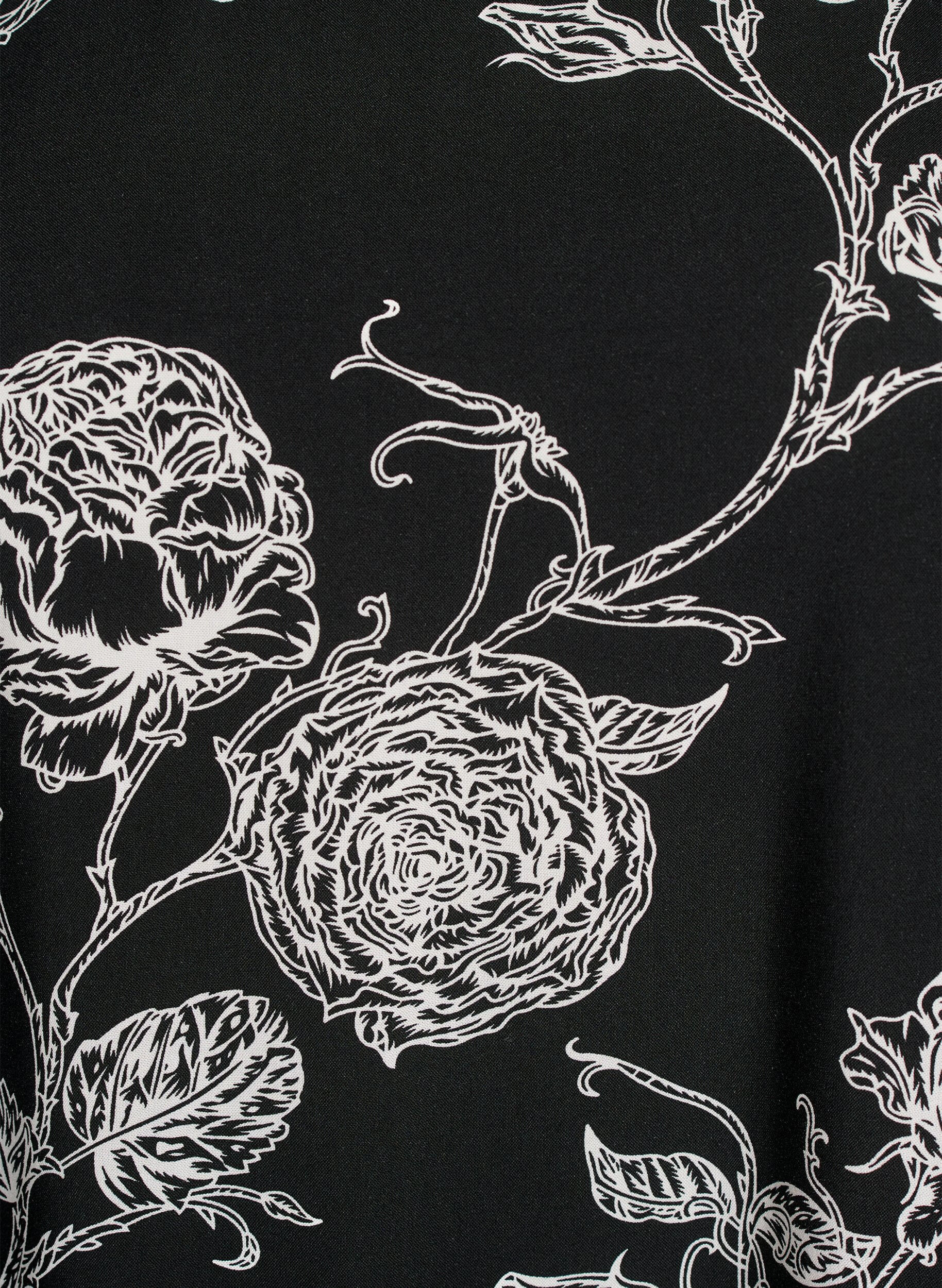 Zizzi Kleid aus Viskose mit Schnittlinie, Schwarz, Packshot image number 2