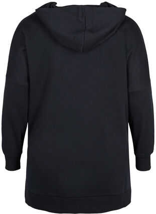 Kapuzensweatshirt mit kontrastvollen Schnüren, Black, Packshot image number 1