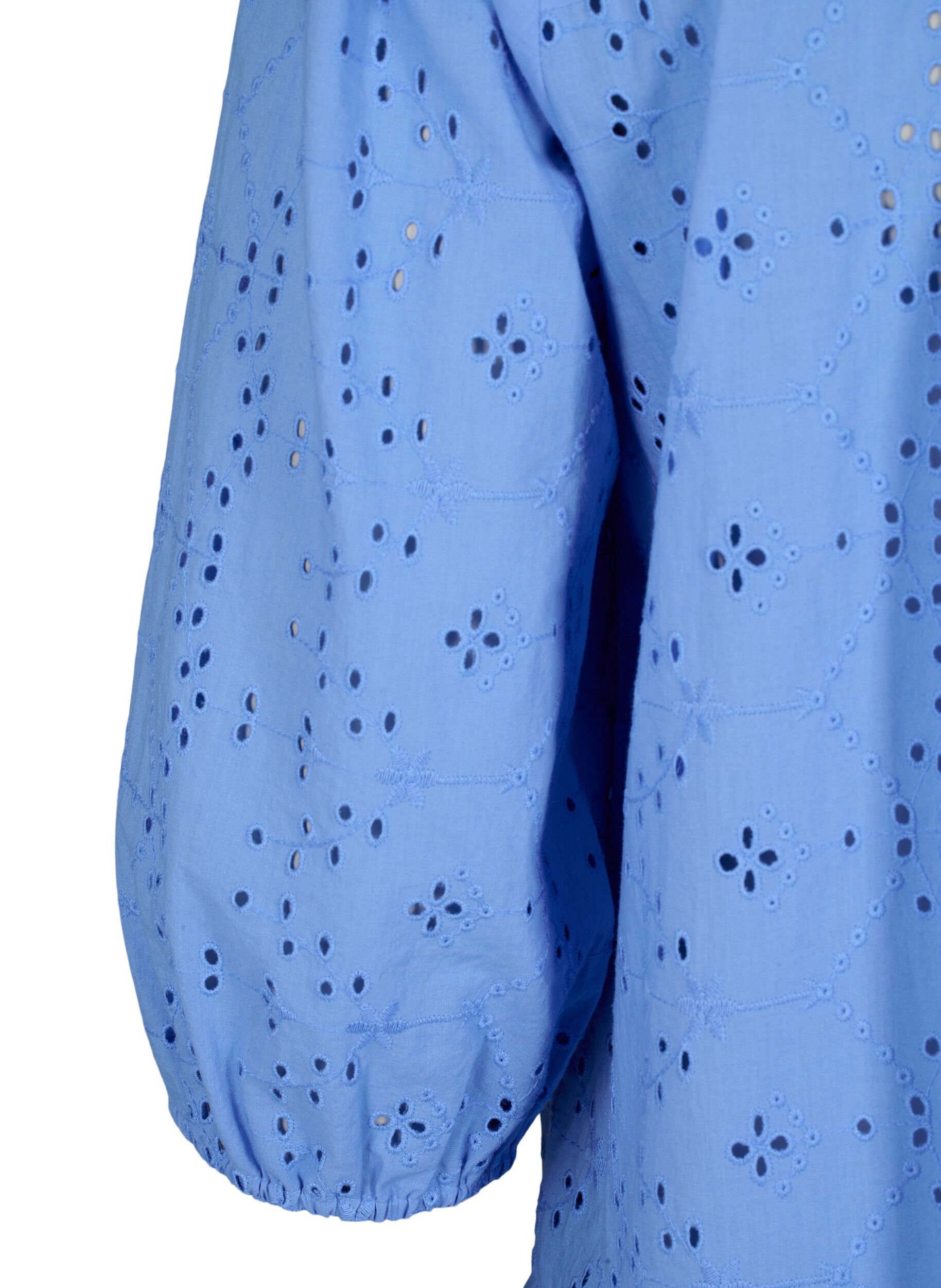 Zizzi Hemdblusenkleid aus Baumwolle mit Lochstickerei, Marina, Packshot image number 3