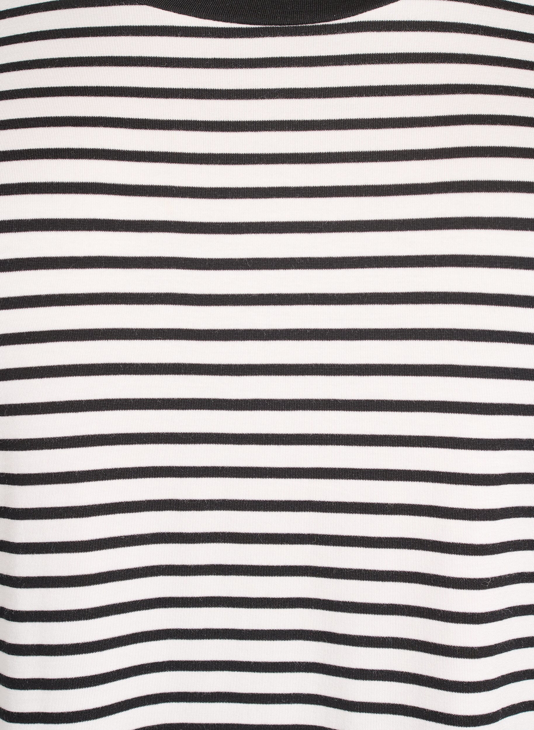 ZizziGestreiftes T-Shirt aus TENCEL&trade; Lyocell, Wei&szlig;, Packshot image number 2