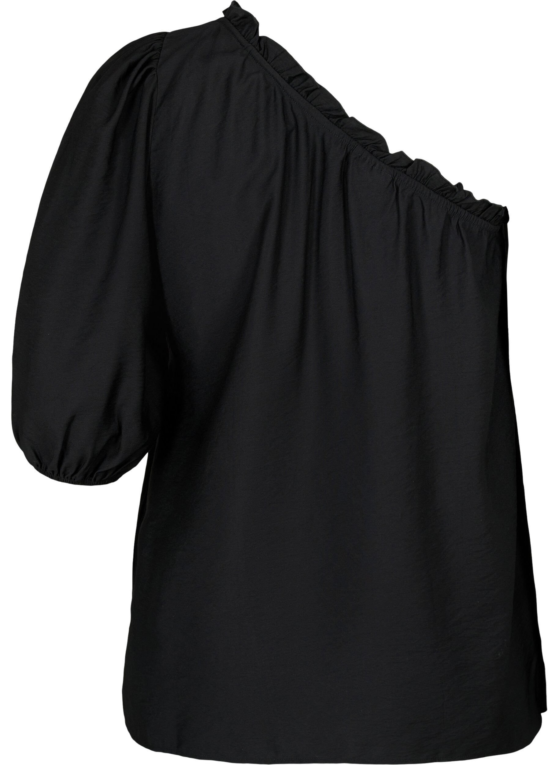 Zizzi Schulterbluse aus Viskose, Schwarz, Packshot image number 1