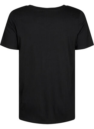 Kurzärmeliges T-Shirt mit A-Linie, Black, Packshot image number 1