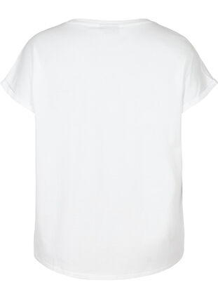 Kurzarm T-Shirt aus Baumwolle, Bright White, Packshot image number 1