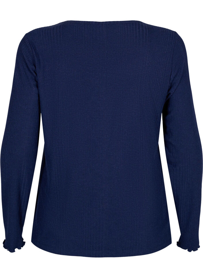  Langärmelige Bluse mit Streifenmuster, Night Sky Mel., Packshot image number 1