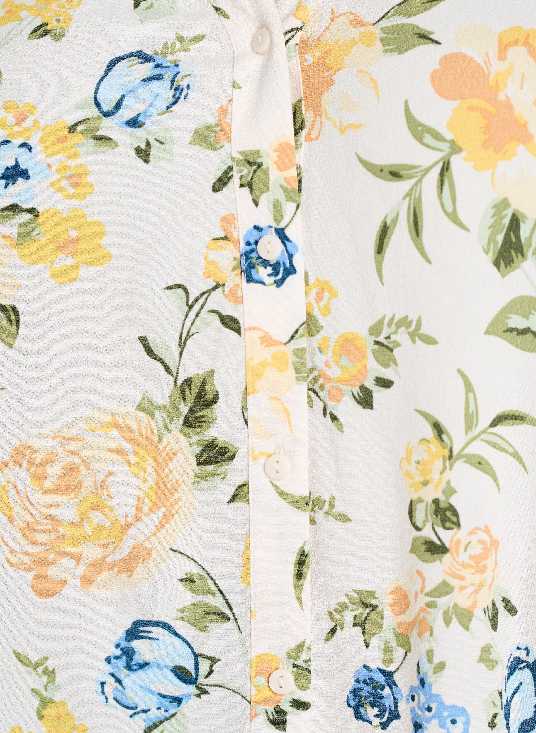 Zizzi Bluse aus Viskose mit Print und Knopfverschluss, Vanille, Packshot image number 2