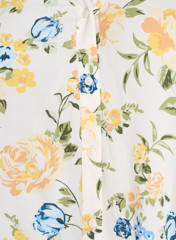 Bluse aus Viskose mit Print und Knopfverschluss, Vanille, Packshot image number 2