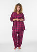 Kariertes Pyjamahemd aus Baumwolle mit langen &Auml;rmeln, Rot, Model image number 1
