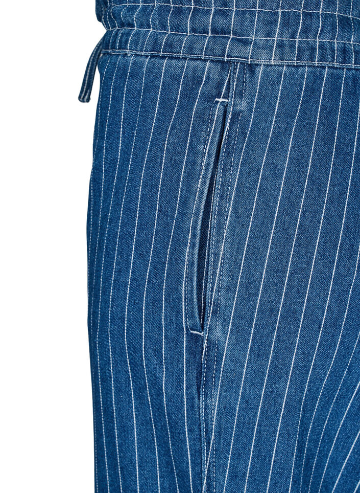 Jeans mit weitem Bein und Streifen, Blau, Packshot image number 3