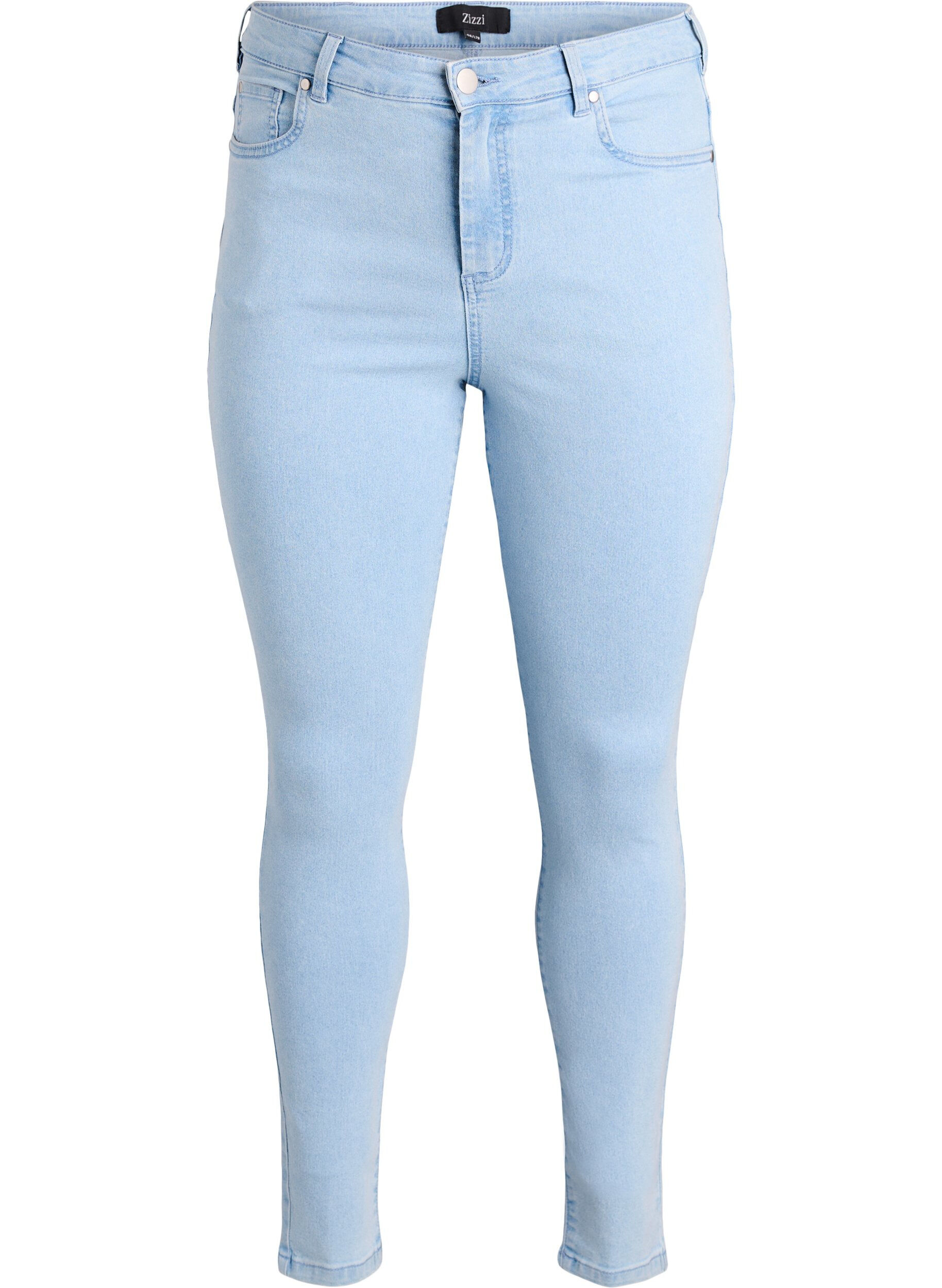 Zizzi Amy Super Slim Fit Jeans mit hoher Taille, Blau, Packshot image number 0