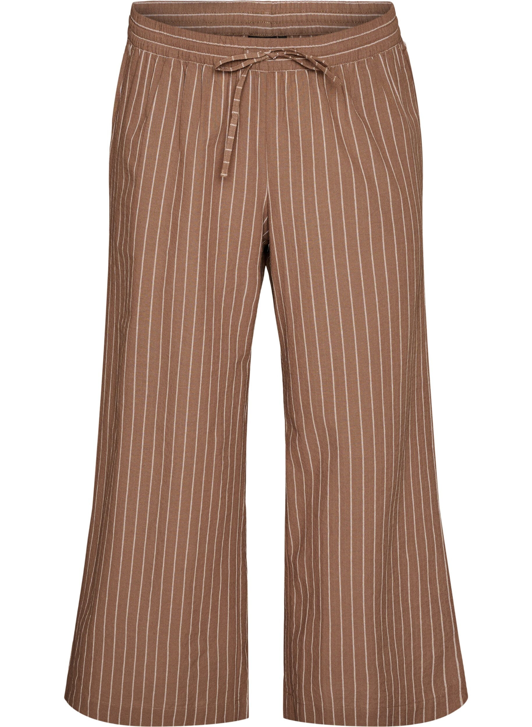ZizziLockere Hose mit hohem Bund und Taschen, Braun, Packshot image number 0