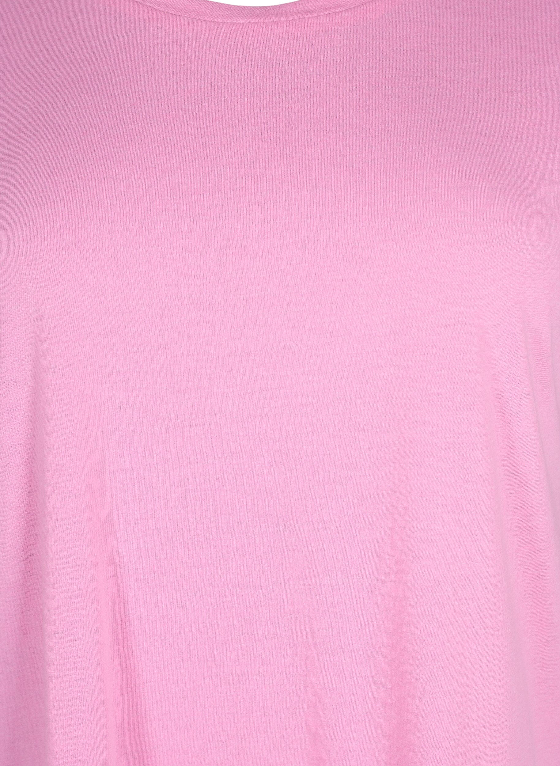 Zizzi T-Shirt aus Baumwollmischung mit kurzen &Auml;rmeln, Pink, Packshot image number 2