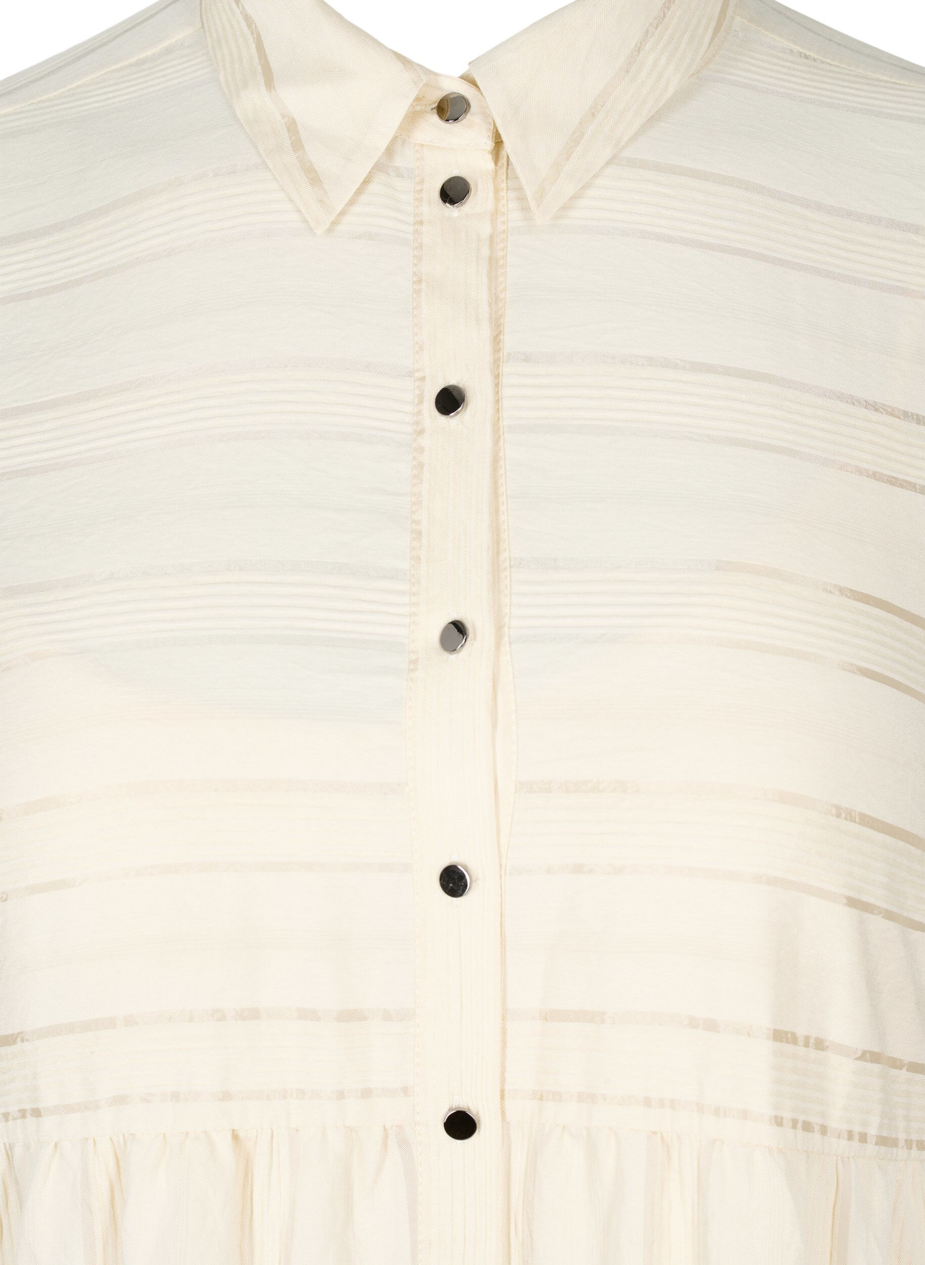 Zizzi Gemusterte Tunika mit Kn&ouml;pfen und langen &Auml;rmeln, Fog, Packshot image number 2