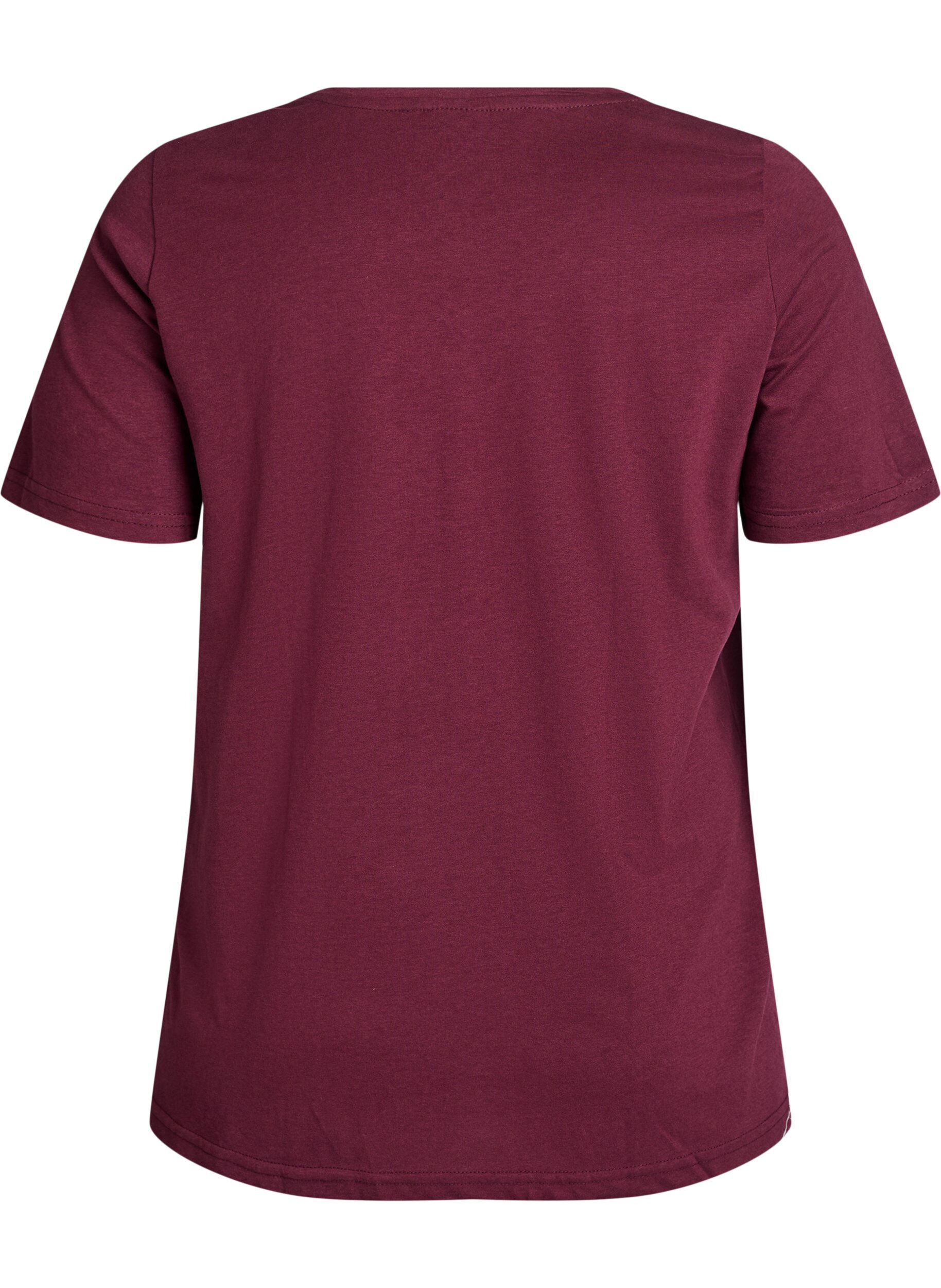 Zizzi FLASH - T-Shirt mit Print, Dunkles Bordeaux, Packshot image number 1