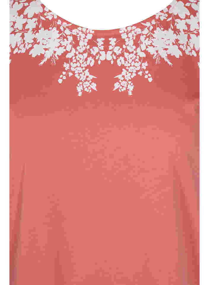 T-Shirt aus Baumwolle mit Printdetails, Faded RoseMel feath, Packshot image number 2