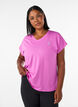 Kurzarm Trainingsshirt mit V-Ausschnitt, Lila, Model image number 0