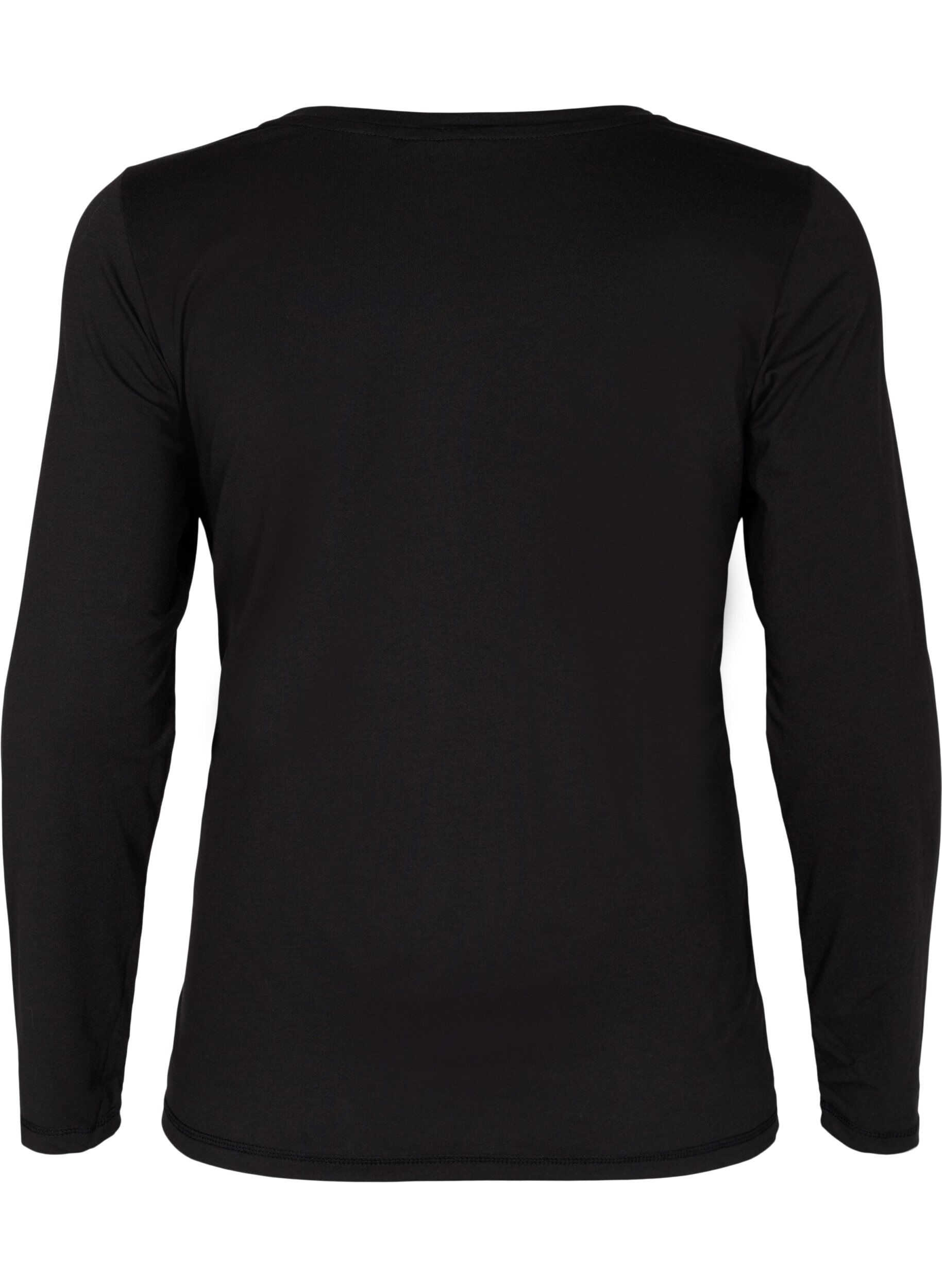 Zizzi Basic Umstandsbluse mit langen &Auml;rmeln, Black, Packshot image number 1