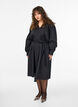 Kleid aus Bio-Baumwolle mit Bindegürtel, Schwarz, Model image number 0