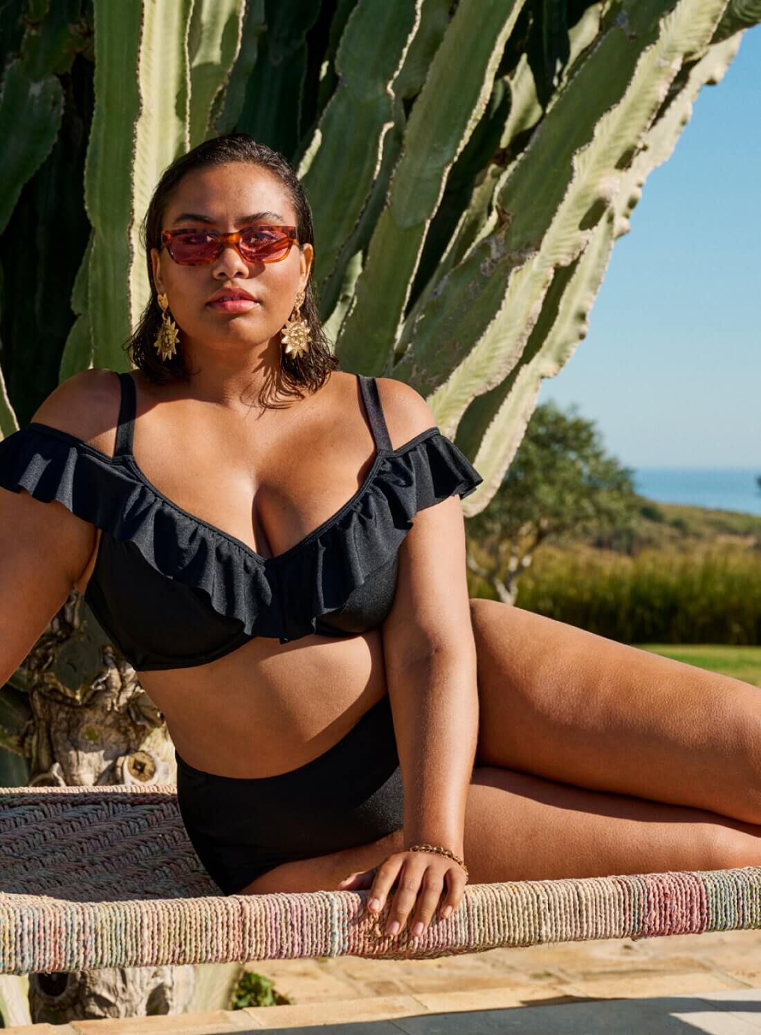 Zizzi Bikinioberteil mit R&uuml;schen, , Model