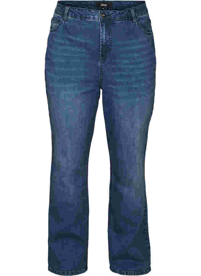 Jeans mit extra hoher Taille, Blue denim, Packshot image number 0