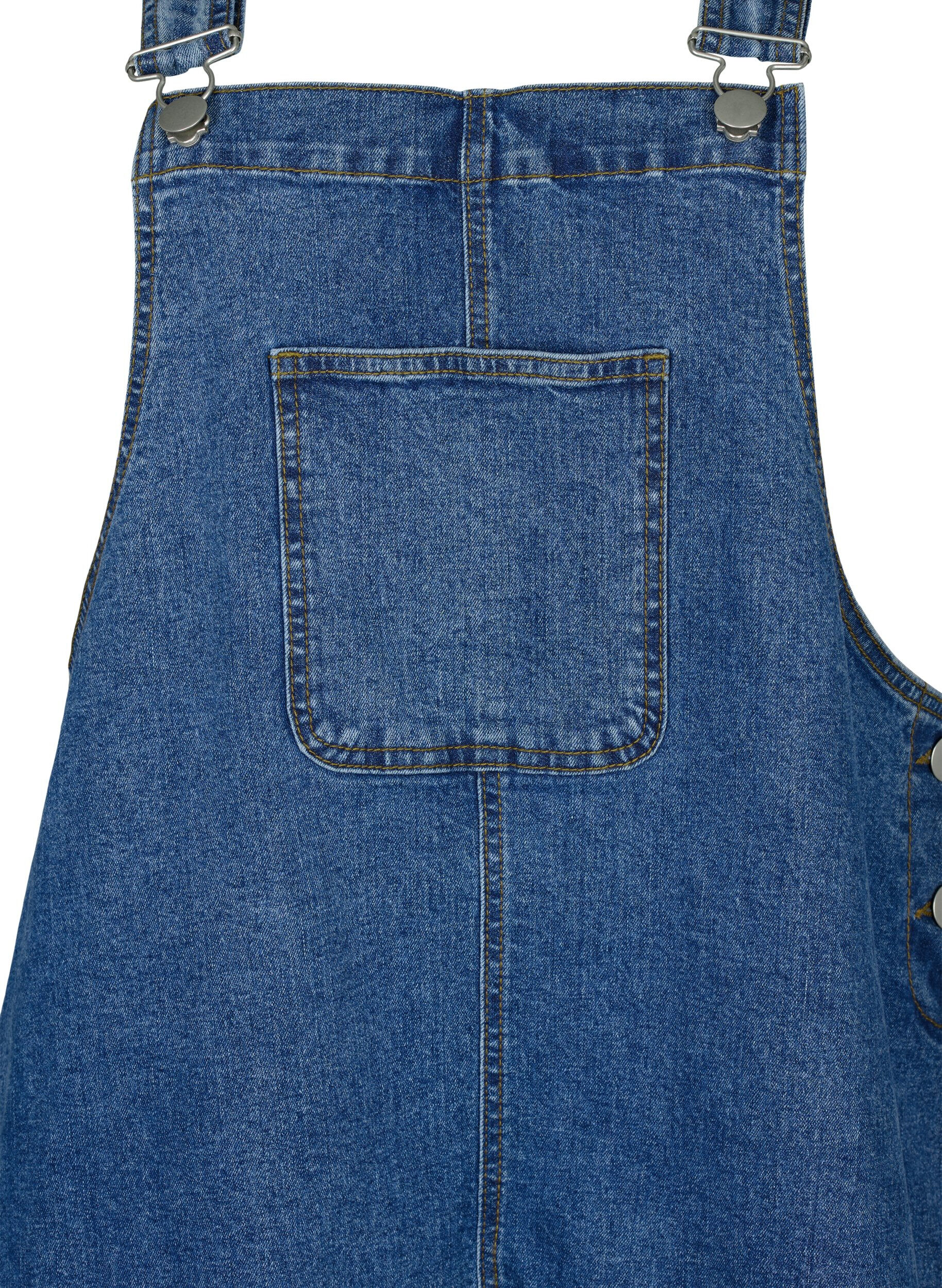 Zizzi Jeans-Latzkleid, Blau, Packshot image number 2