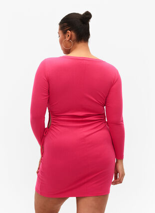 Eng anliegendes Kleid mit Ausschnitt, Raspberry Sorbet, Model image number 1