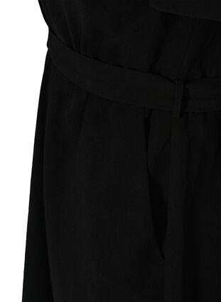 Kurzarm Kleid mit V-Ausschnitt, Black, Packshot image number 3