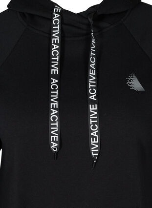 Sweatshirt mit Tasche und Kapuze, Black, Packshot image number 2