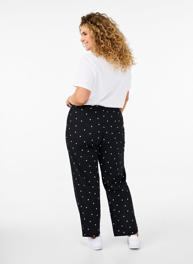 Hose mit gerader Passform, Schwarz, Model image number 1