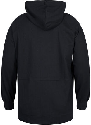 Sweatshirt mit Kapuze und Schlitz, Black, Packshot image number 1