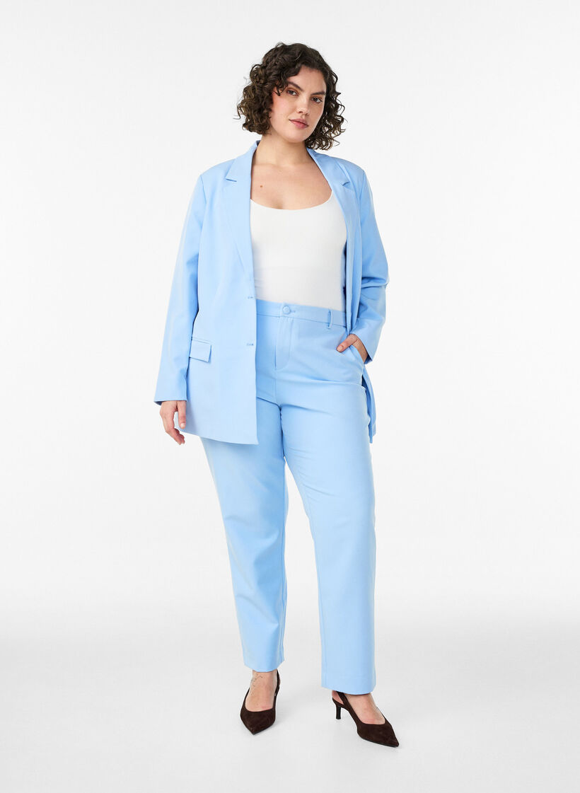 Klassischer Blazer mit Knopfverschluss, Blau, Model image number 1