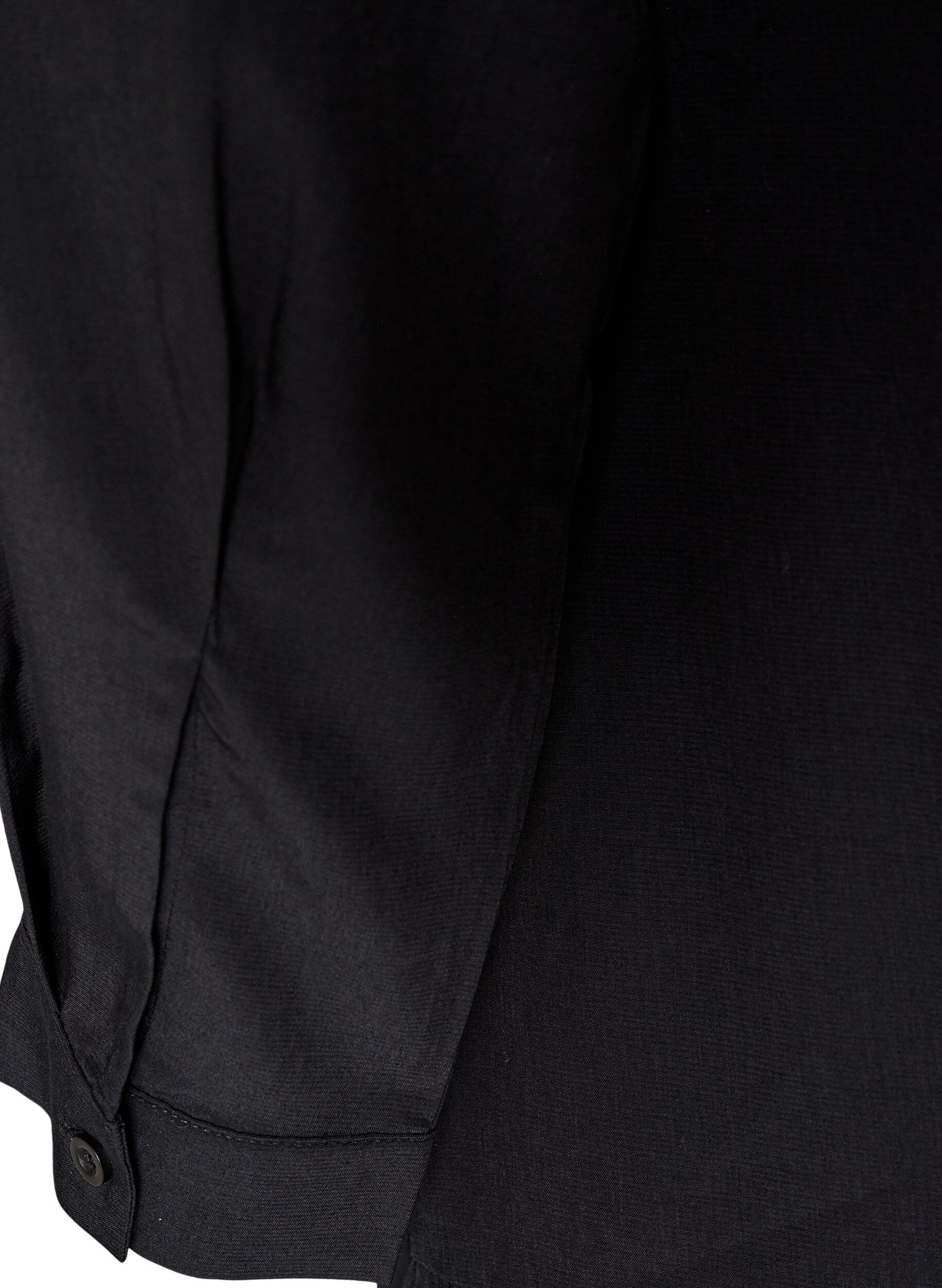 ZizziKurzes Hemdblusenkleid mit R&uuml;schenvolant, Schwarz, Packshot image number 3
