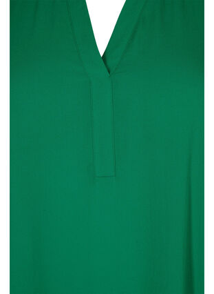 Bluse mit 3/4 Ärmeln und V-Ausschnitt, Jolly Green, Packshot image number 2