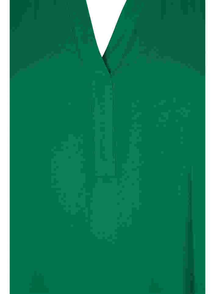 Bluse mit 3/4 Ärmeln und V-Ausschnitt, Jolly Green, Packshot image number 2