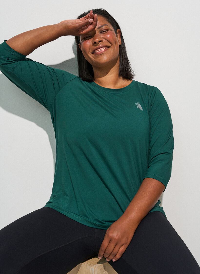 Trainingsshirt mit 3/4-&Auml;rmeln, Gr&uuml;n, Model image number 3