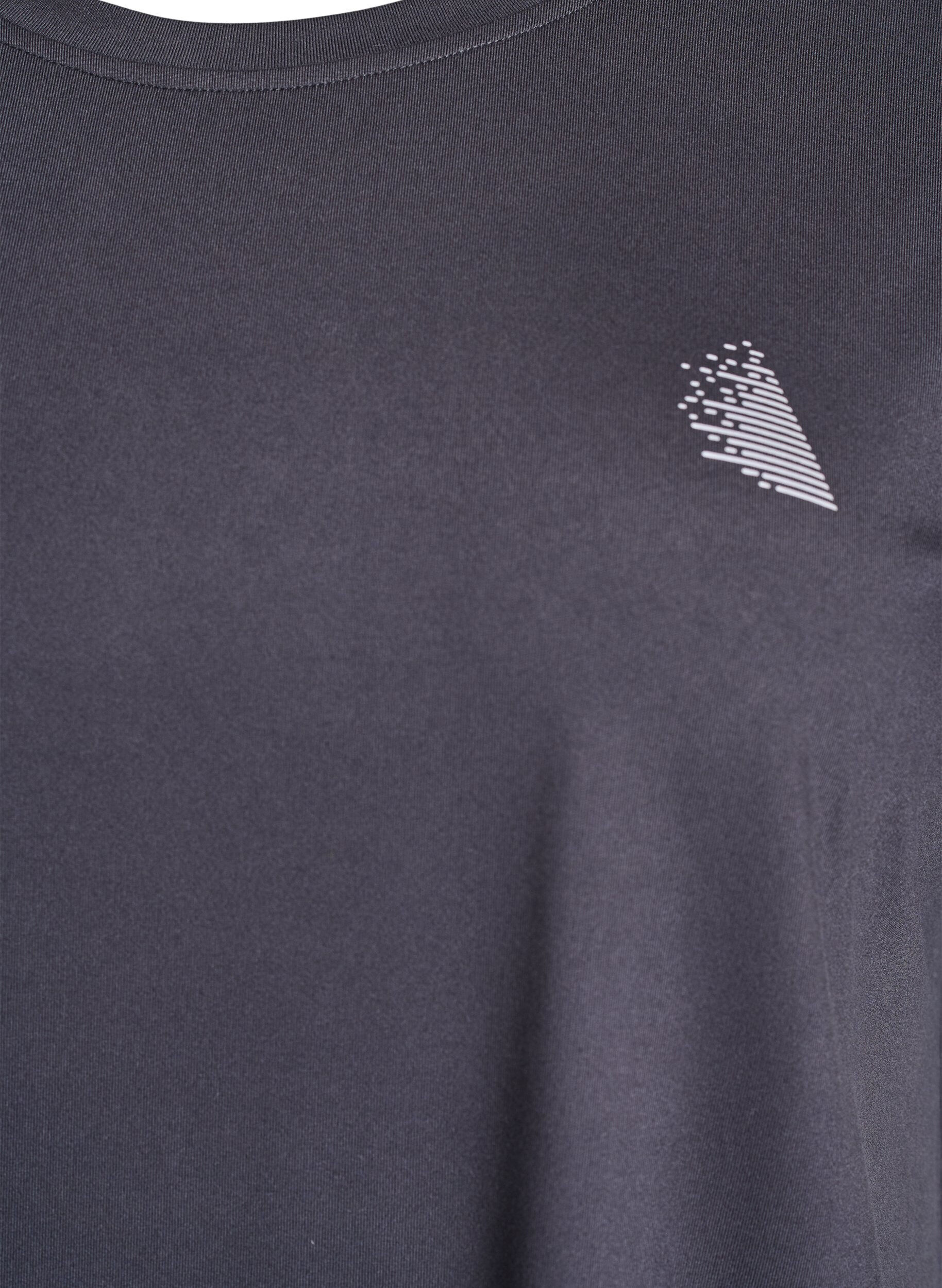 ZizziEinfarbiges Trainings-T-Shirt, Grau, Packshot image number 2