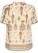 Bluse mit Muster und H&auml;kelborte, Beige, Packshot image number 1